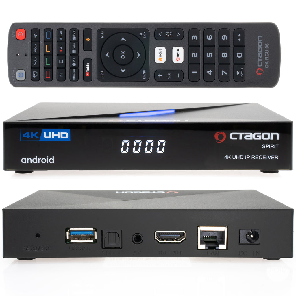 IPTV-Box UHD Octagon Spirit Android 9.0 TV Bluetooth