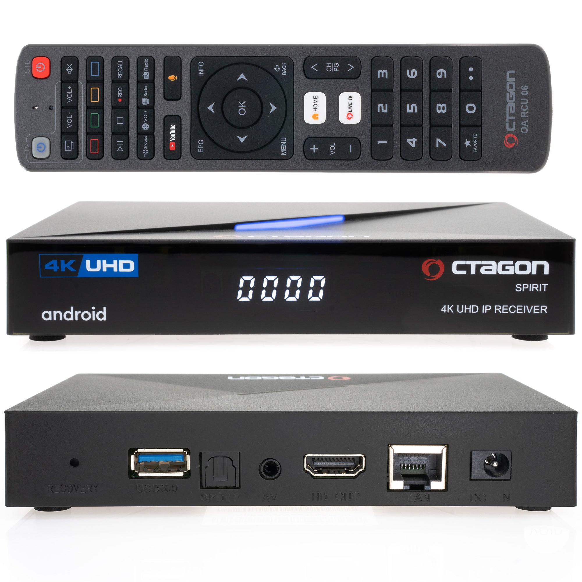 IPTV-Box UHD Octagon Spirit Android 9.0 TV Bluetooth