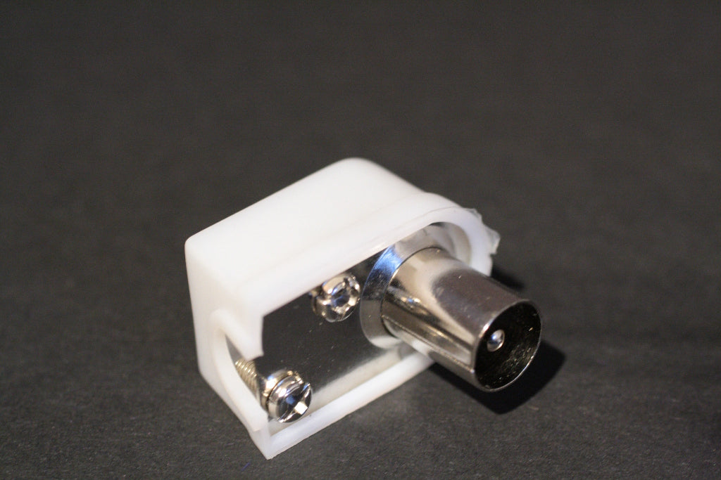 Koaxial Winkelstecker 9,5 mm (Metallausführung)