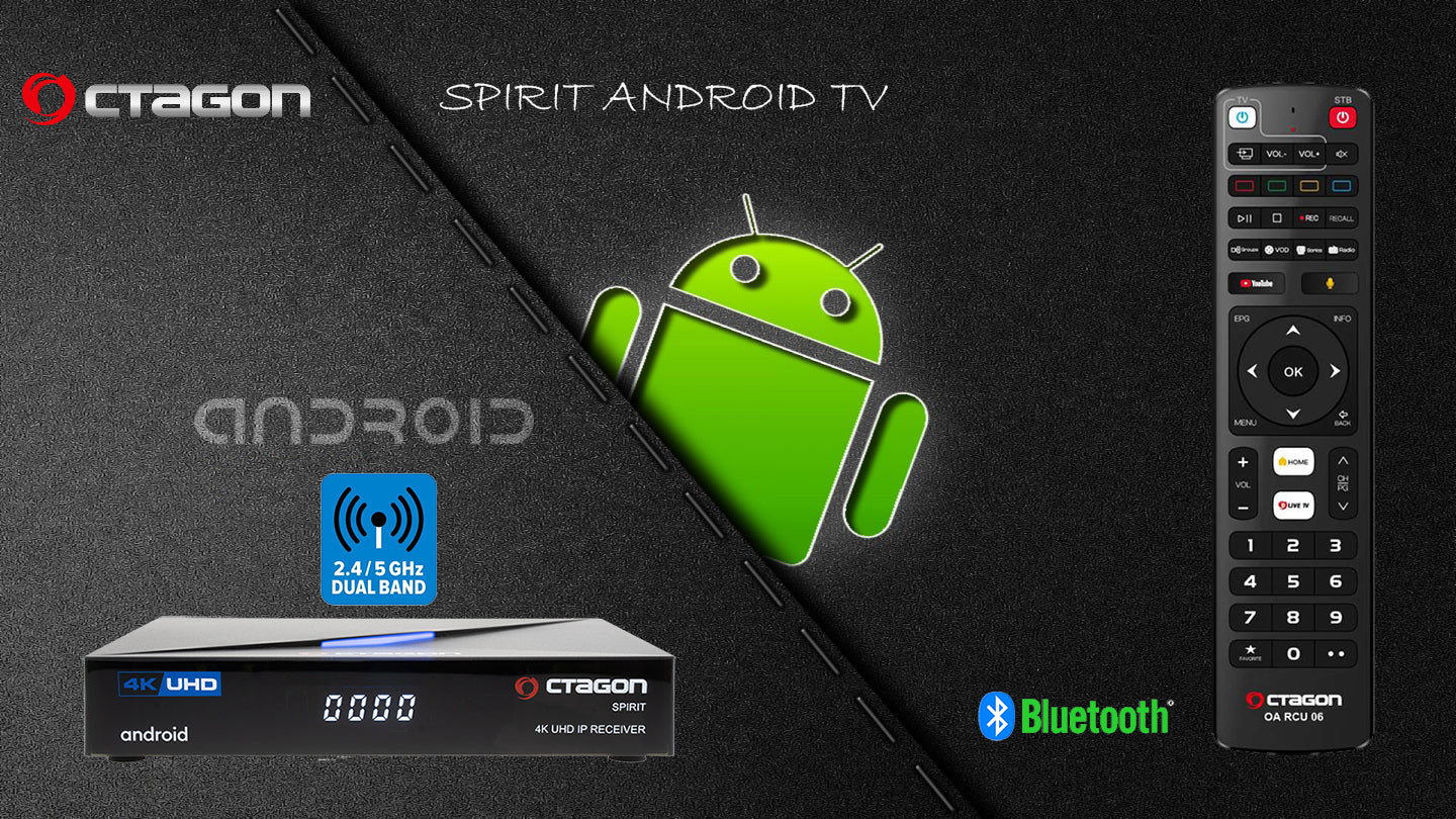 IPTV-Box UHD Octagon Spirit Android 9.0 TV Bluetooth
