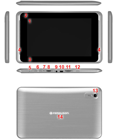 Tablet PC Ferguson Regent 7 mit 16GB SDHC Karte inkl. SD-Adapter (Class10/30MB/s,Toshiba)