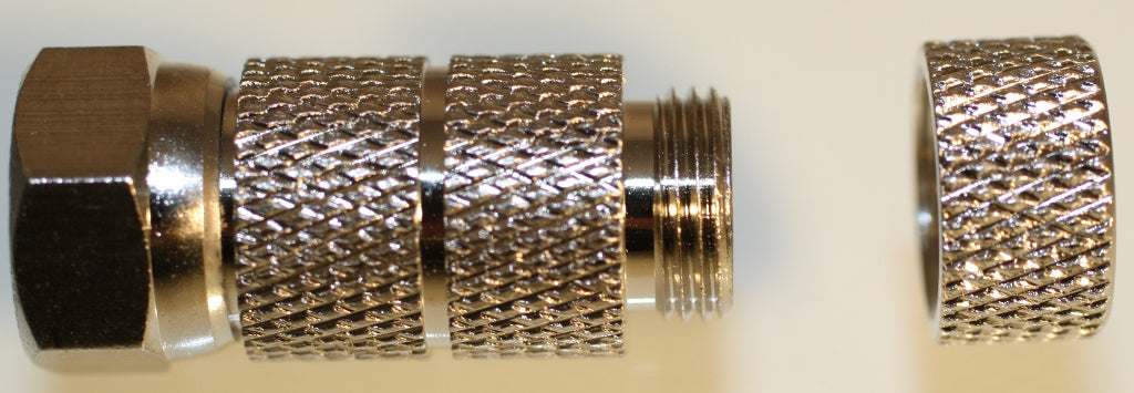 F-Stecker  mit doppeltem Gummidichtring