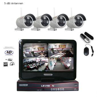 Drahtlose Kameras im Set mit 10 Zoll Full-HD Monitor und IP-Funktion 4 Cam 