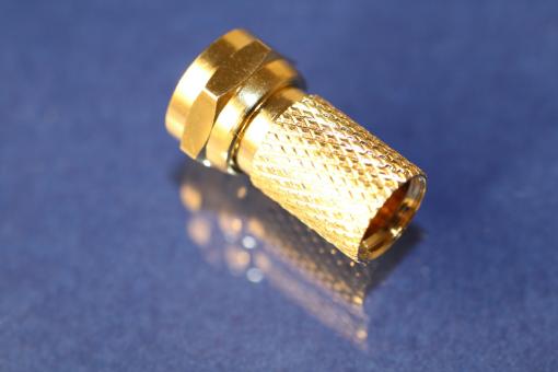 F-Stecker 6,8 mm vergoldet 