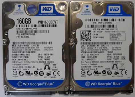 WD1600BEVT-75AZCT2 Scorpio Blue (NEU) 